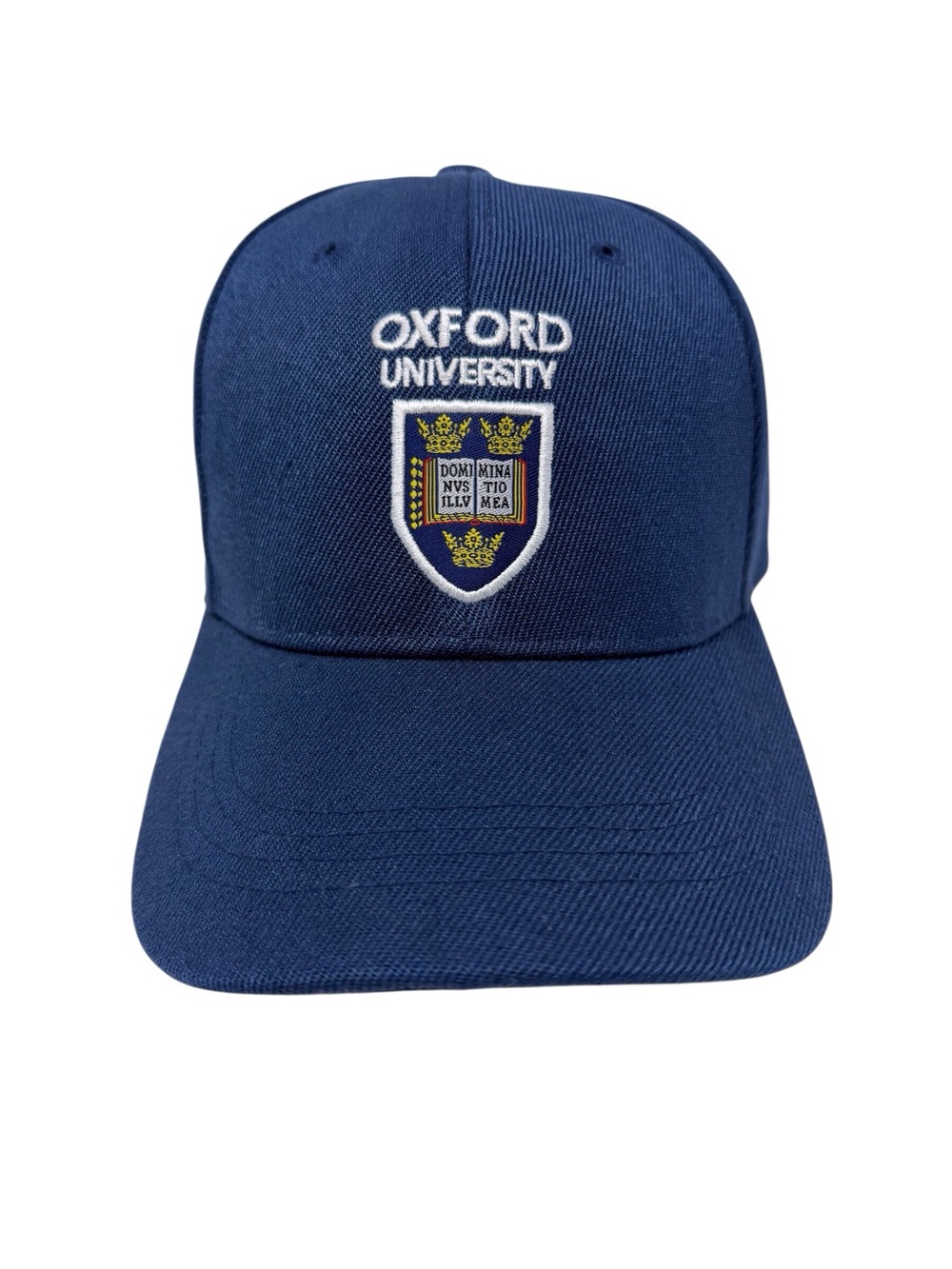 Oxford University Crest Shield Navy Blue Hat Baseball Cap Dominus Illuminatio Me